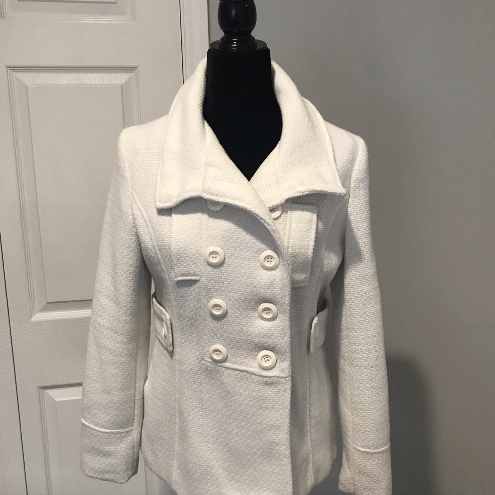 Wet Seal White Pea Coat. Size M